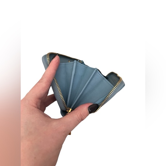 SAINT LAURENT Bleu Glacier Calfskin Leather Classic Y Zip Wallet - Picture 8 of 13